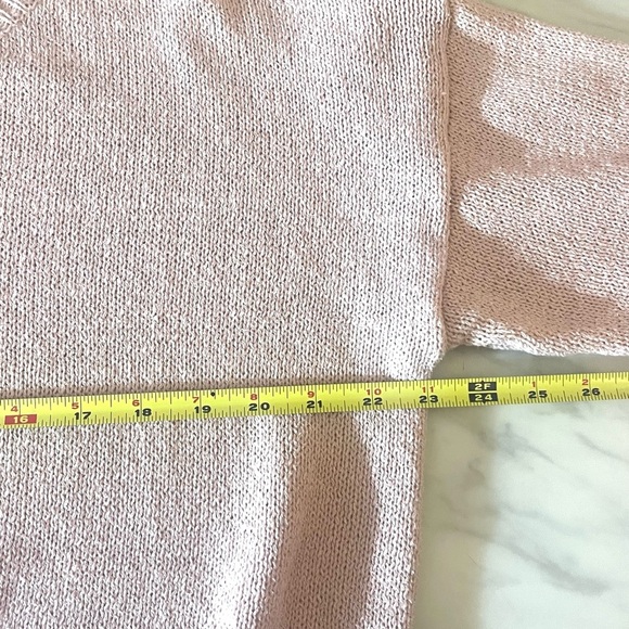 Luna Ivy Pink Distressed Hem Knit Sweater M/L Cropped Grunge Raw Edge Pullover - Picture 3 of 6